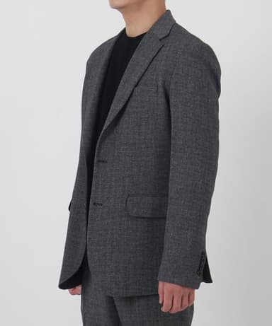 Solid Check Blazer_charcole
