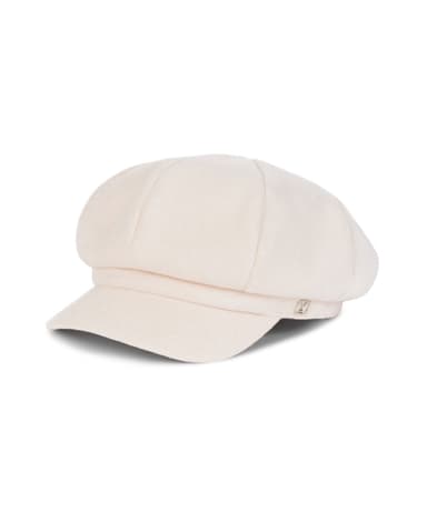 VA Square Studded Wool Newsboy Cap Ivory