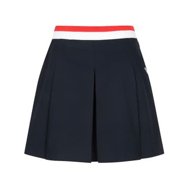 Knit Matching Pleats Culottes_Navy