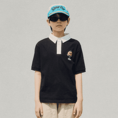 BICEP x Bread Barbershop Collared T-shirt Black
