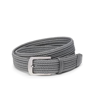 Round Woven Belt 35mm 34 Inch Grey_0165951GRY34
