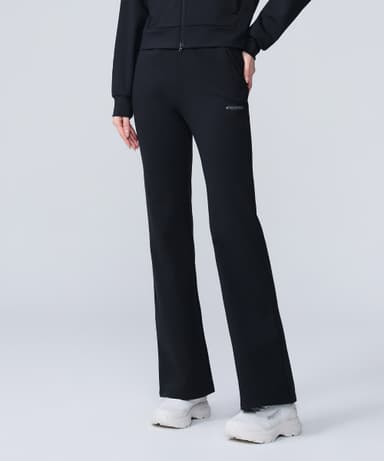 Women's Active Fleece-Lined Training Slim Bootcut Pants (BLACK)