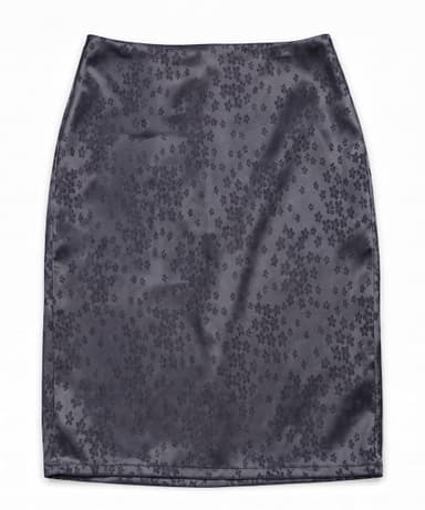 Satin Jacquard Skirt (Charcoal)