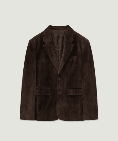 Ander Cow Suede Single Blazer Brown