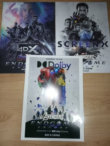 Avengers Endgame Infinity Vision 4DX ScreenX Dolby Poster (A3) 3-Piece Set